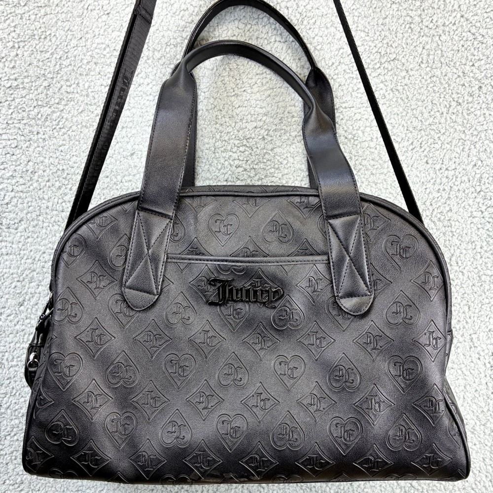 Juicy Couture Semi Charmed Dome Weekender Monogram Womens Large Black AS-IS